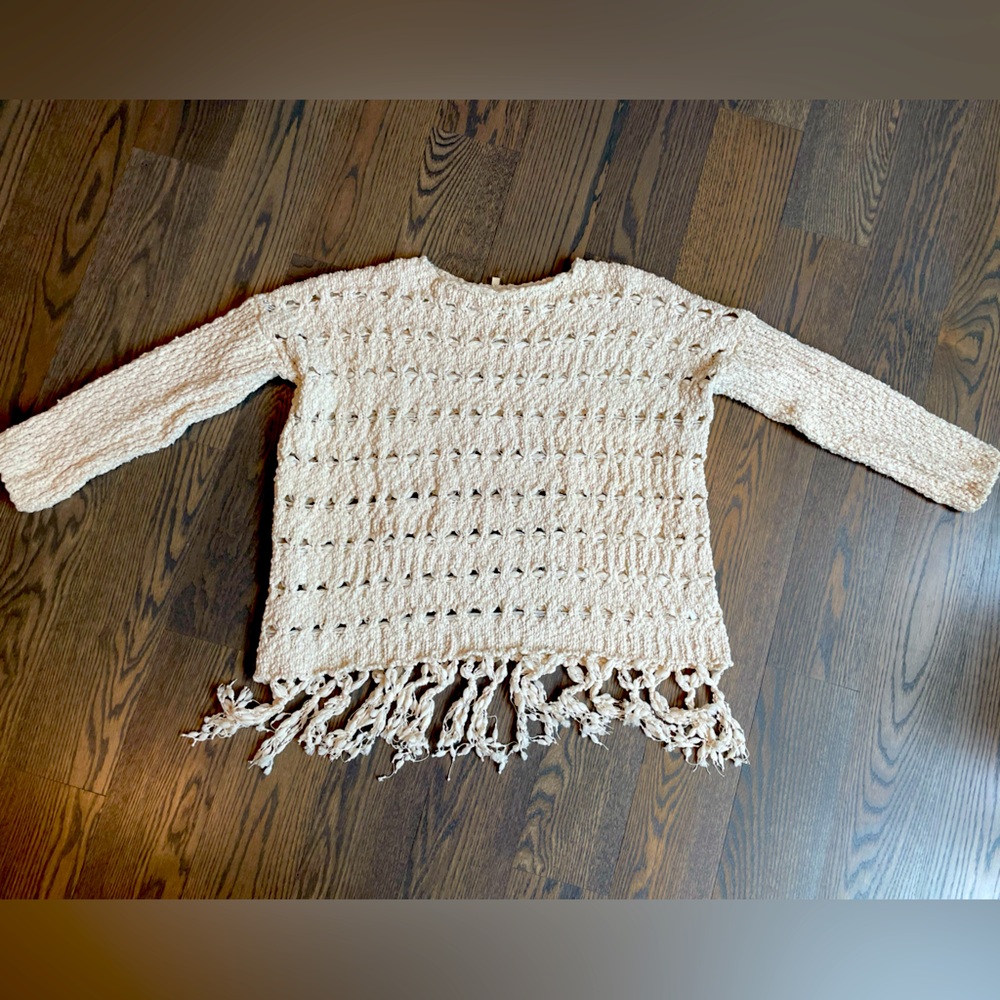 Soft Knit Sweater with Fringe Detail